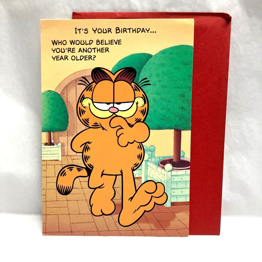 Vintage Garfield 1978 Birthday Novelty Greeting Funny Art Card